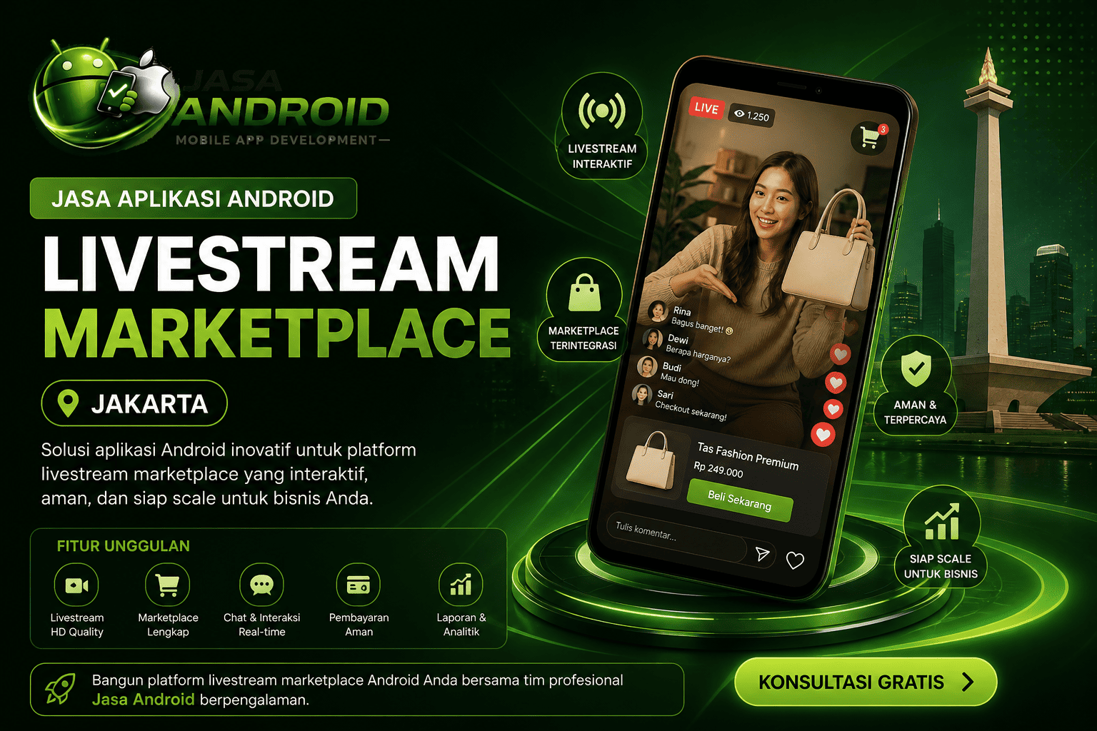 Jasa Aplikasi Android Livestream Marketplace Jakarta: Solusi Modern Tingkatkan Penjualan Bisnis Digital